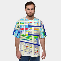Футболка оверсайз мужская Счастливый город, цвет: 3D-принт — фото 2