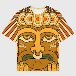 Футболка оверсайз мужская Polynesian tiki CALM, цвет: 3D-принт