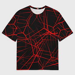 Футболка оверсайз мужская Intersecting red rays, цвет: 3D-принт