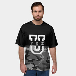 Футболка оверсайз мужская FCK gray military, цвет: 3D-принт — фото 2