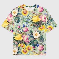 Футболка оверсайз мужская Солнечные Цветы, цвет: 3D-принт