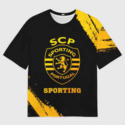 Футболка оверсайз мужская Sporting - gold gradient, цвет: 3D-принт