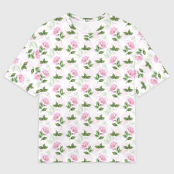 Мужская футболка оверсайз Садовые розы, паттерн