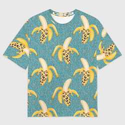 Футболка оверсайз мужская Леопардовый банан паттерн, цвет: 3D-принт