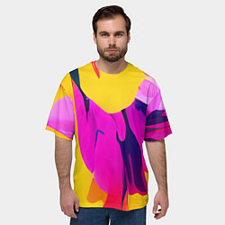 Футболка оверсайз мужская Яркие позитивные узоры, цвет: 3D-принт — фото 2