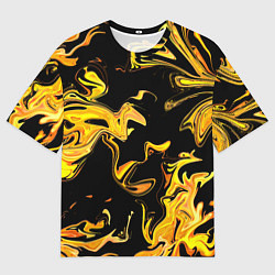 Футболка оверсайз мужская Огненная лава флюид, цвет: 3D-принт