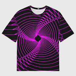 Футболка оверсайз мужская Неоновая светящаяся спираль, цвет: 3D-принт
