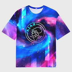 Футболка оверсайз мужская Ajax неоновый космос, цвет: 3D-принт