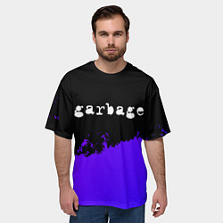 Футболка оверсайз мужская Garbage purple grunge, цвет: 3D-принт — фото 2