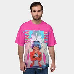 Футболка оверсайз мужская Сиро и Митиру - Совершенно новое жевотное, цвет: 3D-принт — фото 2