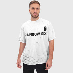 Футболка оверсайз мужская Rainbow Six glitch на светлом фоне: символ сверху, цвет: 3D-принт — фото 2