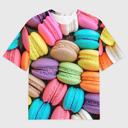 Футболка оверсайз мужская Цветные Макаруны, цвет: 3D-принт