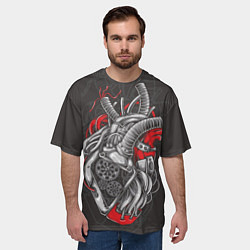 Футболка оверсайз мужская Механическое сердце стимпанк, цвет: 3D-принт — фото 2
