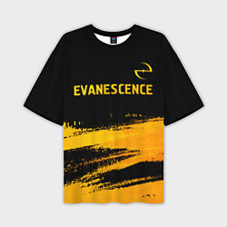 Футболка оверсайз мужская Evanescence - gold gradient: символ сверху, цвет: 3D-принт