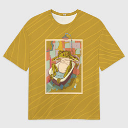 Футболка оверсайз мужская Отдыхающая лягуха, цвет: 3D-принт