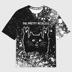 Футболка оверсайз мужская Группа The Pretty Reckless и рок кот, цвет: 3D-принт