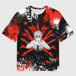 Футболка оверсайз мужская Макима : Человек-бензопила, цвет: 3D-принт