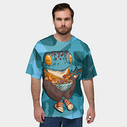 Футболка оверсайз мужская Бизнес-ланч лягухи, цвет: 3D-принт — фото 2