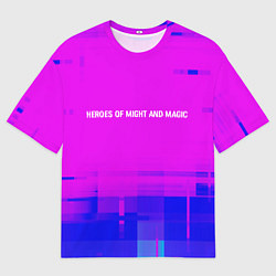 Футболка оверсайз мужская Heroes of Might and Magic glitch text effect: симв, цвет: 3D-принт