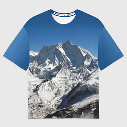 Футболка оверсайз мужская Канченджанга, Гималаи, 8 586 м, цвет: 3D-принт