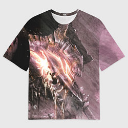 Футболка оверсайз мужская Берсерк Гатс В Доспехах Извергает Огонь, цвет: 3D-принт