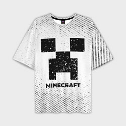 Футболка оверсайз мужская Minecraft с потертостями на светлом фоне, цвет: 3D-принт