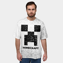 Футболка оверсайз мужская Minecraft с потертостями на светлом фоне, цвет: 3D-принт — фото 2