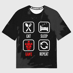 Футболка оверсайз мужская Eat, sleep, FNAF, repeat, цвет: 3D-принт