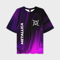 Мужская футболка оверсайз Metallica violet plasma
