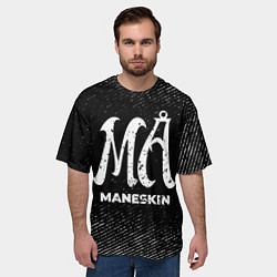 Футболка оверсайз мужская Maneskin с потертостями на темном фоне, цвет: 3D-принт — фото 2