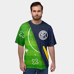 Футболка оверсайз мужская Inter football field, цвет: 3D-принт — фото 2