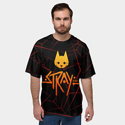 Футболка оверсайз мужская Stray cat игра блуждающий кот, цвет: 3D-принт — фото 2