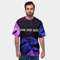 Футболка оверсайз мужская Nine Inch Nails neon monstera, цвет: 3D-принт — фото 2