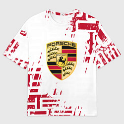 Футболка оверсайз мужская Porsche - паттерн, цвет: 3D-принт