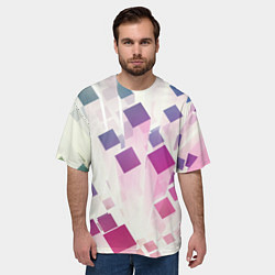 Футболка оверсайз мужская Неоновый эквалайзер-негатив, цвет: 3D-принт — фото 2