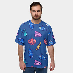 Футболка оверсайз мужская Паттерн из морских раковин, цвет: 3D-принт — фото 2