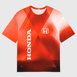 Футболка оверсайз мужская Honda - красная абстракция, цвет: 3D-принт