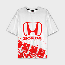 Футболка оверсайз мужская Honda - красный след шины, цвет: 3D-принт
