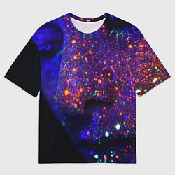 Футболка оверсайз мужская Силуэт лица из мазков красок, цвет: 3D-принт