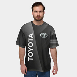 Футболка оверсайз мужская Toyota - серая абстракция, цвет: 3D-принт — фото 2