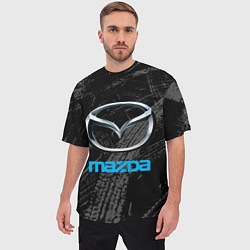 Футболка оверсайз мужская Mazda - следы шин, цвет: 3D-принт — фото 2