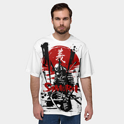 Футболка оверсайз мужская Самурай Ранен Стрелами, цвет: 3D-принт — фото 2