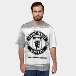 Футболка оверсайз мужская Manchester United sport на светлом фоне, цвет: 3D-принт — фото 2
