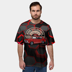 Футболка оверсайз мужская Красный ретро - автомобиль, цвет: 3D-принт — фото 2
