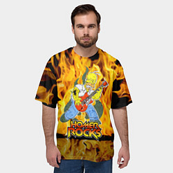 Футболка оверсайз мужская Гомер Симпсон - соло на гитаре!, цвет: 3D-принт — фото 2