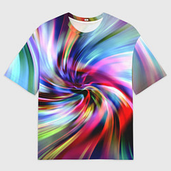 Футболка оверсайз мужская Радужная спираль, цвет: 3D-принт