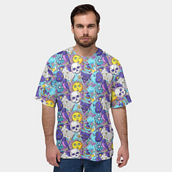 Футболка оверсайз мужская Череп и солнце, цвет: 3D-принт — фото 2