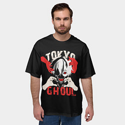 Футболка оверсайз мужская Kaneki Ken - Tokyo Ghoul, цвет: 3D-принт — фото 2