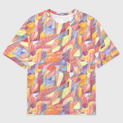 Футболка оверсайз мужская Оранжевая мозаика акварель, цвет: 3D-принт