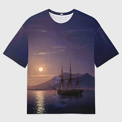 Футболка оверсайз мужская Парусник у берегов Крыма в лунную ночь Айвазовский, цвет: 3D-принт